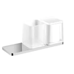 رف دش طول 24 سم عرض 8 سم، ارتفاع 12 سم، لون كروم