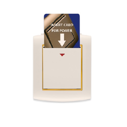 Card Switch 16 Amp Omnia 7x7 cm Gold with Gold Ring | Al Fanar