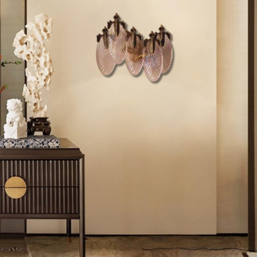 Modern Mounted Wall Light 35x36 cm Copper Subtle Glow | Matkel Store