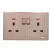 Double Socket with Switch, 220 Volt, 13 Amp Capacity, Size 14 × 7 cm, Matte Gray Color