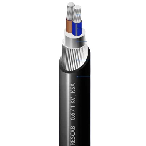Stranded Aluminium Cable 16mm² Two Core 0.6/1kV, STA Armored, XLPE Insulation, PVC Sheathed, 1000 m | RESCAB