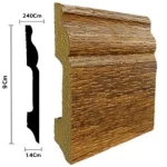 نعلات فايبر PS، سماكة 1.4 سم، مقاس 240×9 سم، لون خشبي غامق، رقم الصنف 4503