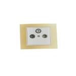 فيش هوائي دش بي3، مقاس 7 × 7 سم، لون ذهبي