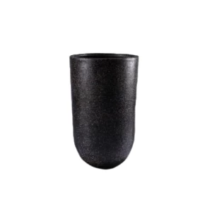 Fiberglass Planter Diameter 35 cm Height 58 cm Shiny Black | Verde