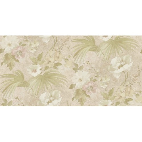 Italian Wall Decoration Floral Wallpaper 10m x 0.53m Light Beige | Balbaid Decor Company