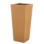 Fiberglass flower vase, height 70 cm, width 30 cm, yellow color