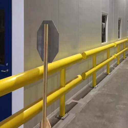 Outdoor Steel Guardrail 80 cm Height, 2 inch Round Stopper | Matkel Store