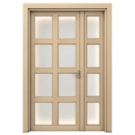 باب ونصف من الخشب البلاستيكي المركب (WPC)، مقاس 160 × 235 سم، سماكة 6 سم، لون بيج، موديل GPRO5