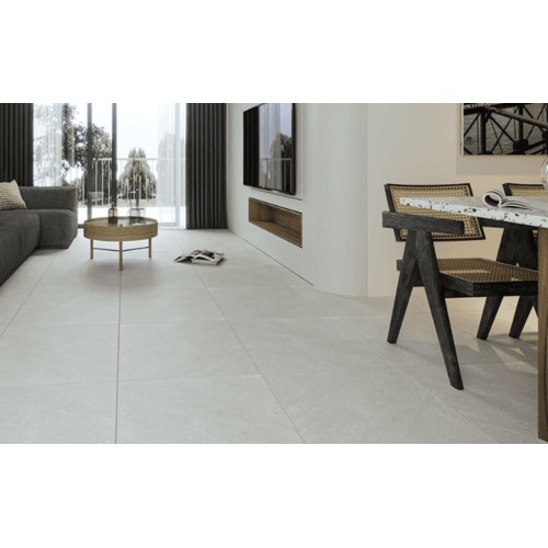 Matte Floor Tiles 10 mm Thick 60x60 cm Light Gray | Saudi Ceramics