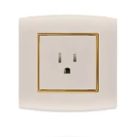 فيش ساسو 127 فولت مفرد 15 أمبير الفنار موديل أمنية المقاس  7x7 اللون ذهبى بحلقة ذهبى