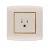 127 socket 1g 15 Amp Alfanar Model  Omnia Size 7x7 Colour Gold with Gold Ring