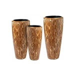 Flower Pot made of Fiberglass, size 110×48×48 cm, Cylinder Shape, Brown