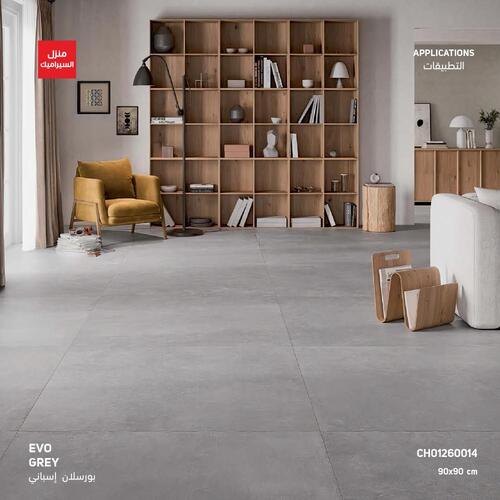 Evo Porcelain Flooring and Walls 9 mm Thickness Matte Surface Gray 75×75 cm | Evo
