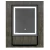 LED Bathroom Mirror, Rectangular Shape with Aluminum Frame and black shelf,  Size 60x 90cm, Thickness 4 mm 