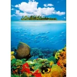 Wall mural for decor deep sea design, size 183 cm × 254 cm, blue color