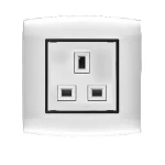 فيش كهرباء مفرد 13 أمبير  الفنار موديل أمنية المقاس  7x7 اللون فضى بحلقة سوداء