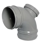 UPVC Plastic Access Elbow 87.5 ° Size 160 mm, Length 329 mm, Grey Color | Cosmoplast Company