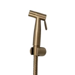 Practical Bidet Spray Mixer in Stainless Steel 304, Equipped with 1.2m Hose, Size 7.5 × 13.1 cm, Pressure 15 Bar, matte gold 