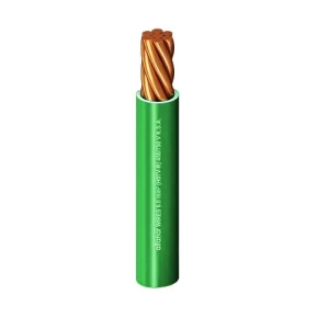 سلك نحاس مقاوم للحرارة أحادي النواة مجدول معزول PVC 90º الفنار قطر 17.7 مم 450/750 فولت 300 قدم أخضر | شركة الفنار