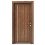 Moisture-resistant natural wood door, brown color, size 235 x 115 cm, thickness 6 cm, model M02