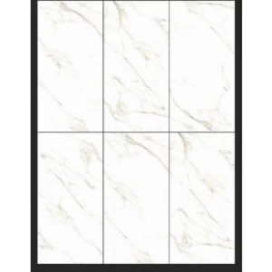 Porcelain Flooring Marble Design 60x120 cm White with Gold | 