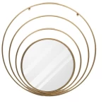 Decorative mirror, Dimensions 93×93 cm, golden color.