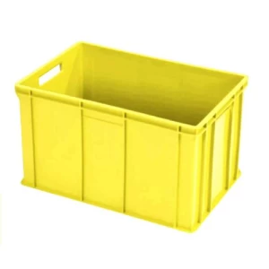 HDPE Plastic Box For Fish 60×40×34 cm, Yellow | AL-FURIDI FACTORY FOR PLASTIC INDUSTRIES