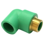 PPR Elbow with Male Thread  [SDR 5] Size 25 mm x 1/2 inch  PN 25 Bar Color  Green | Almona