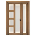 باب ثنائي خشبي كلاسيكي، لون بنى، مقاس 160 × 235 سم، رقم الموديلGPR07