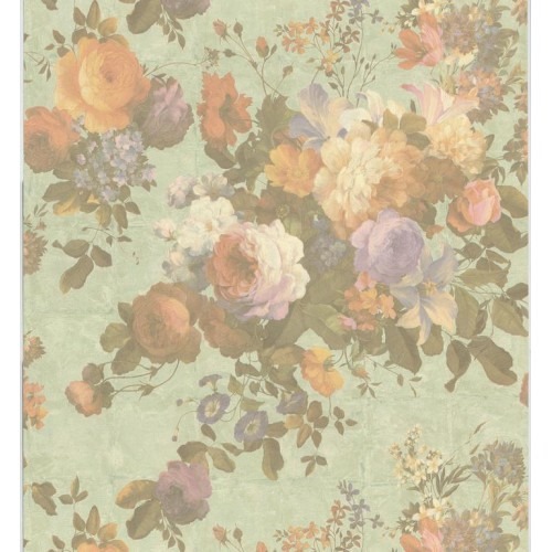Italian Wall Covering Floral Design 10m×0.73m Light Green | Balbaid Decor Company