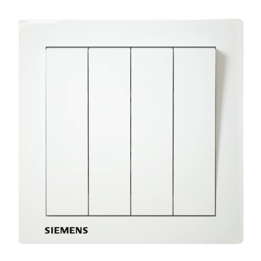مفتاح رباعي 10 امبير 86×86 مم، لون ابيض، 250 فولت | Siemens (Delta Relfa)