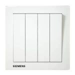 مفتاح رباعي 10 امبير، لون ابيض، 86×86 مم، 250 فولت | سيمنز (دلتا ريلفا) 