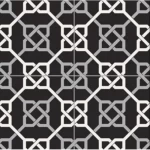 Cut porcelain tiles, dimensions 16.5 x 16.5 cm, black colour