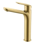 Concealed Wall Washbasin Mixer, Size 23 cm Gold Color | Saudi ceramics