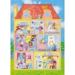 Wall mural for decoration kids design, size 183×254 cm, blue with yellow color