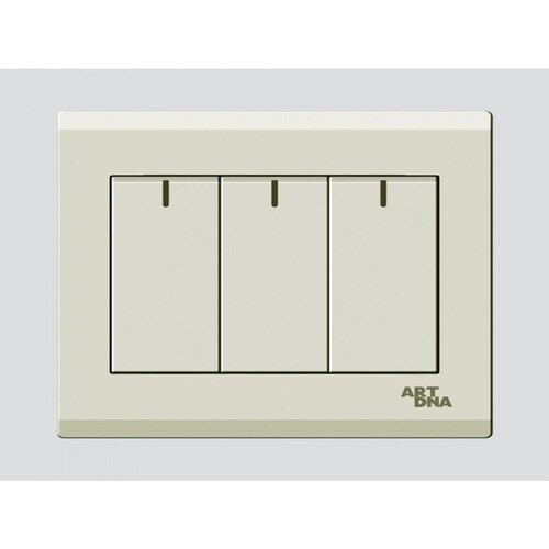 مفتاح ثلاثي 7×7 سم 16 أمبير لون بيج | Art DNA