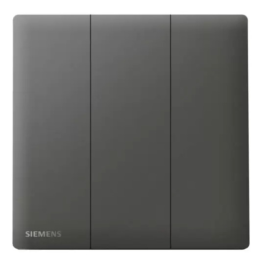 مفتاح انارة ثلاثي 10 امبير 86×86 مم، فضي غامق، 250 فولت | Siemens (دلتا بيليوس)