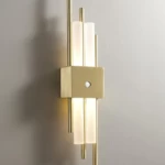 Contemporary LED Wall Lamp, 7 Watt, 54 cm Height, 12 cm Width, Golden Color