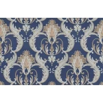 Italian Wallpaper Navy Blue with Beige Color, Length 10m, Width 1.06m, Model 82004