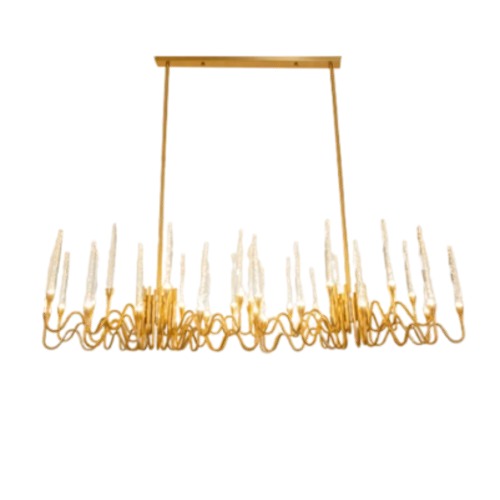 Luxury Crystal Chandelier 145 cm Width, 34 cm Height, Gold Color | 48624