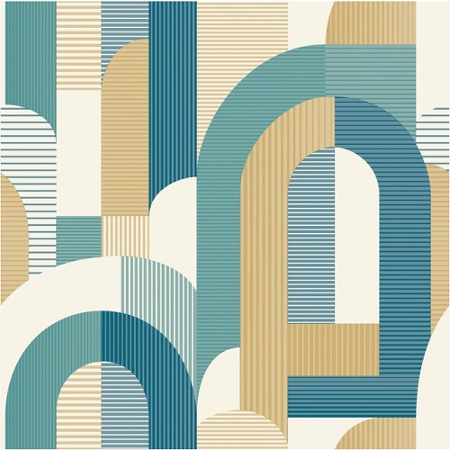 Geometric Wallpaper 10m x 0.53m Light Blue Color, Model Maison | Abyat Company