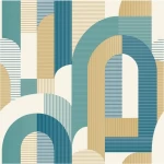 ورق جدران هندسي لون ازرق فاتح، طول 10 م، عرض 0.53 م، الموديل ميزون