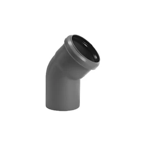 UPVC Plastic Elbow 45° Diameter 200 mm, Length 325 mm, Grey Color | Cosmoplast Factory