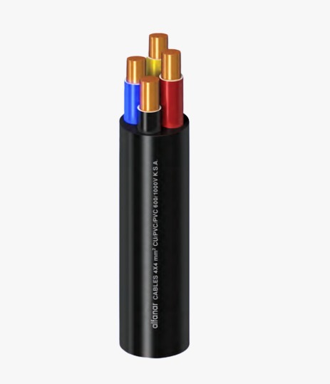Multicore Cable Solid Copper Four Cores 6 mm² Diameter 15.1 mm 300/500 V 1000 M Black | Al Fanar