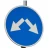 Circular Guidance Sign Double Arrow, Size 60×60 cm, Aluminum, Blue and White Color