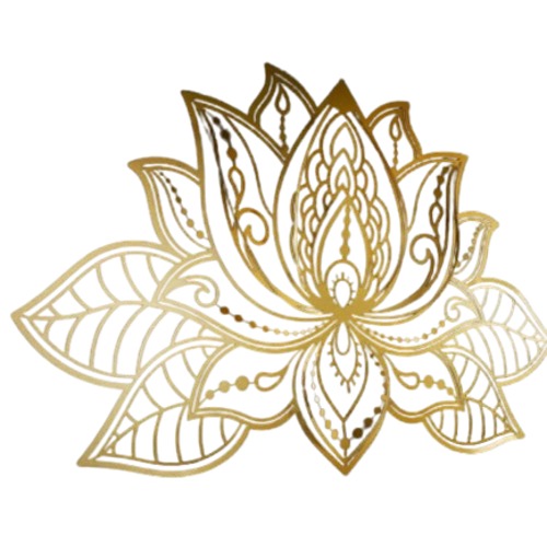 Metallic Decorative Board Lotus Flower, 68 cm Width, 44 cm Height, Golden Color | 