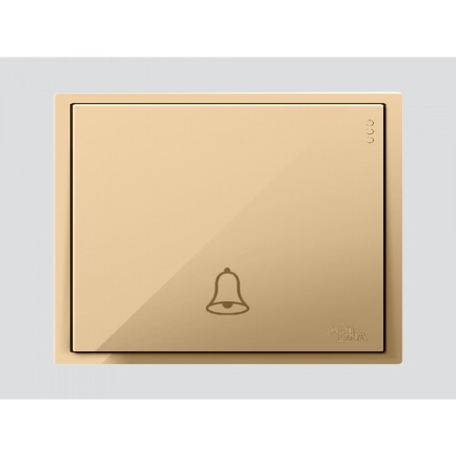 Doorbell Switch D3 Piano, 7×7 cm, Gold Color, 10 Amp | Art DNA