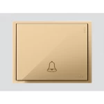 مفتاح جرس دي 3 بيانو، مقاس 7×7 سم، لون ذهبي، 10 أمبير