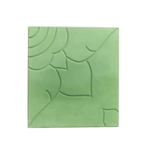 Concrete Tile Decorative Rose Design 40×40×5 cm Light Green | Al Sarif Building Materials
