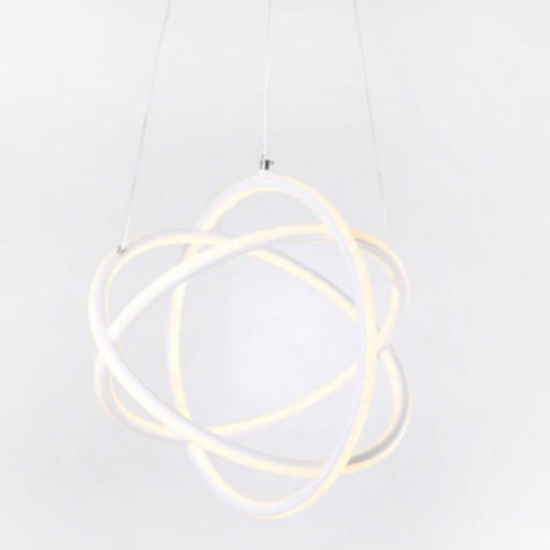 Modern Slim LED Circular Chandelier, Length 40 cm, White Color | 40119
